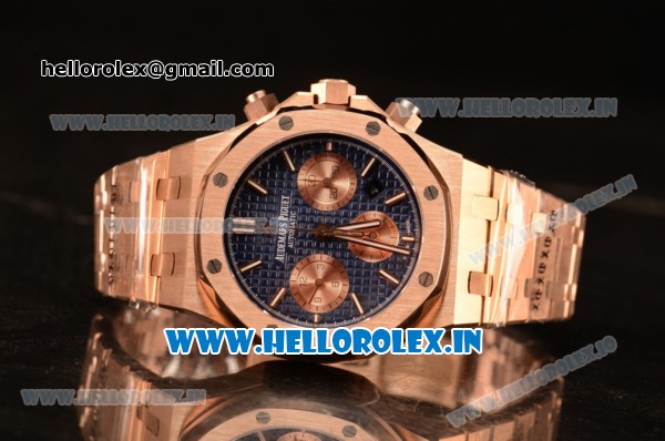 Audemars Piguet Royal Oak Chrono Full Rose Gold With Blue Dial 7750 Automatic 26331OR.OO.1220OR.01 - Click Image to Close